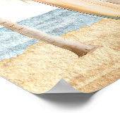 水の色の沿岸サーフベビーシャワーウェルカムサイン ポスター (角)