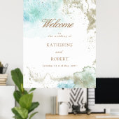 水の色の沿岸予算の写真結婚の数 ポスター (ホームオフィス)