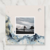 水の色の波の沿岸の日付の写真ファボを保存 フェイバータグ (裏面)