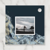 水の色の波の沿岸の日付の写真ファボを保存 フェイバータグ (裏面)