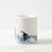 水の色の波の海岸日付写真を保存 コーヒーマグカップ (中央)