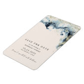 水の色の波の金ゴールド結婚式は、日付の磁石を保存 マグネット (左側)