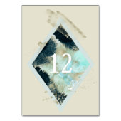 水の色の波エレガントなウェディングテーブルカード テーブルナンバー (裏面)