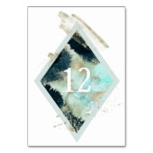 水の色の波エレガントなウェディングテーブルカード テーブルナンバー (裏面)