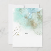 水の色の波パステル結婚のディナーメニューカード 招待状 (裏面)