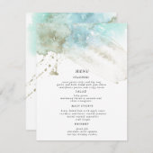 水の色の波パステル結婚のディナーメニューカード 招待状 (正面/裏面)