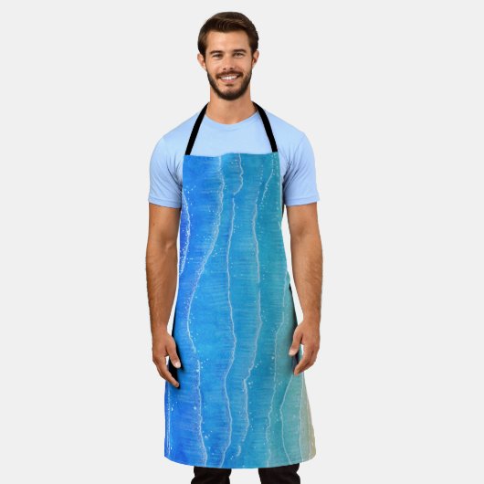 水の色の海とビーチビュー。 エプロン (着用した状態)