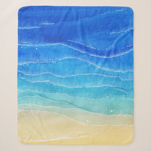 水の色の海とビーチビュー。 シェルパブランケット (正面)