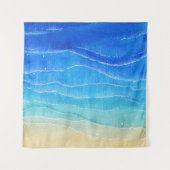 水の色の海とビーチビュー。 タペストリー (正面(横))