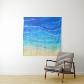 水の色の海とビーチビュー。 タペストリー (インサイチュ(横))