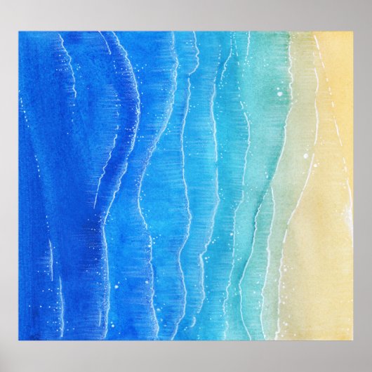 水の色の海とビーチビュー。 ポスター (正面)
