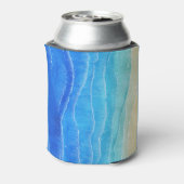 水の色の海とビーチビュー。 缶クーラー (缶裏面)