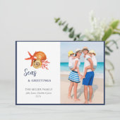 水の色の海の海と挨拶の写真 シーズンカード (スタンド正面)