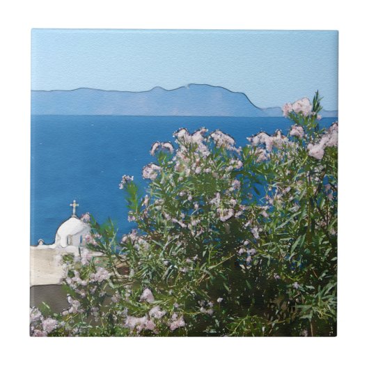 水の色の海 タイル (正面)