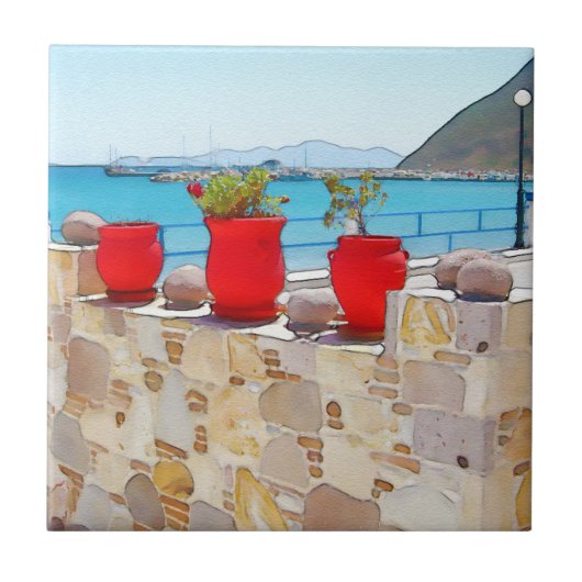 水の色の海 タイル (正面)