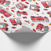 水の色の消防車の子供たち消防士トラック ラッピングペーパー (角)
