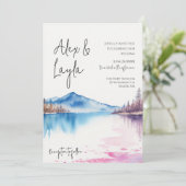 水の色の湖の平和ミニマリスト 招待状 (スタンド正面)