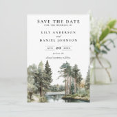 水の色の湖の森の森の写真結婚の セーブザデート (スタンド正面)