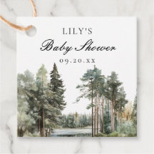 水の色の湖の森の素朴森の森の赤ちゃんシャワー
