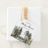 水の色の湖の森の素朴森の森の赤ちゃんシャワー フェイバータグ (インサイチュ)