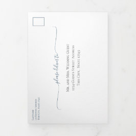 水の色の湖ブルーカヌー結婚のオールインワンインベイ 三つ折りカード