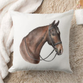 水の色の湾の馬の頭の手綱 クッション (ブランケット)