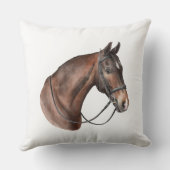 水の色の湾の馬の頭の手綱 クッション (裏面)