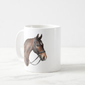 水の色の湾の馬の頭の手綱 コーヒーマグカップ (正面左)