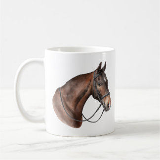 水の色の湾の馬の頭の手綱 コーヒーマグカップ