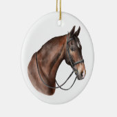 水の色の湾の馬の頭の手綱 セラミックオーナメント (右)