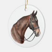 水の色の湾の馬の頭の手綱 セラミックオーナメント (左)