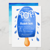 水の色の準備ができてポップ・アートの男の赤ちゃんの赤ちゃんシャワー 招待状 (正面/裏面)