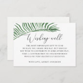 水の色の熱帯のパーム結婚の願い良好 エンクロージャーカード (正面/裏面)