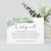 水の色の熱帯のパーム結婚の願い良好 エンクロージャーカード (スタンド正面)