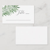 水の色の熱帯の緑結婚の緑。パーム葉 プレイスカード (正面/裏面)