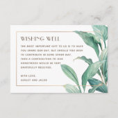 水の色の熱帯緑結婚園の願い良好 エンクロージャーカード (正面)