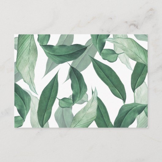 水の色の熱帯緑結婚園の願い良好 エンクロージャーカード (裏面)