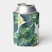 水の色の熱帯葉の新郎新婦結婚の 缶クーラー (缶裏面)