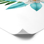 水の色の熱帯蘭の幾何学的なアニへようこそ ポスター (角)