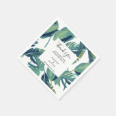 水の色の熱帯離れのあり結婚と スタンダードカクテルナプキン (角)