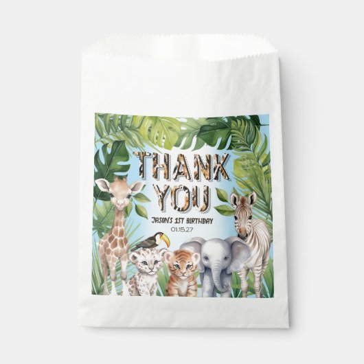 水の色の熱帯離れの,ジャングルサファリ,動物園のアニメーション フェイバーバッグ (正面)