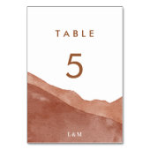 水の色の燃モダン焼オレンジテラコッタ結婚ズ テーブルナンバー (正面)