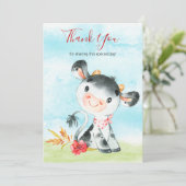 水の色の牛の農場ありがとう サンキューカード (スタンド正面)