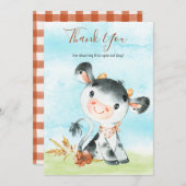水の色の牛の農場ありがとう サンキューカード (正面/裏面)