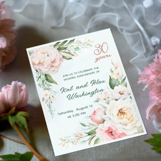 水の色の牡丹の庭、結婚の記念日 招待状