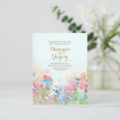 水の色の牧草地の日付はがきを保存 案内ポストカード (スタンド正面)