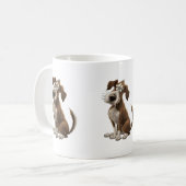 水の色の犬は混乱している驚いた犬 コーヒーマグカップ (正面左)