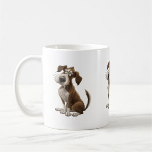 水の色の犬は混乱している驚いた犬 コーヒーマグカップ