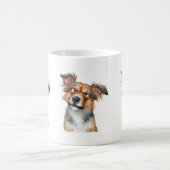 水の色の犬は混乱している驚いた犬 コーヒーマグカップ (中央)