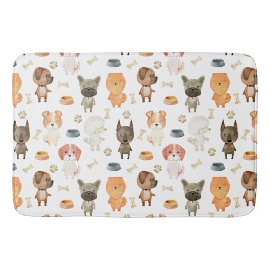 水の色の犬。 バスマット (正面)